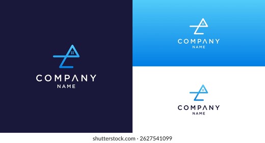 Modern Real Estate Logo with Letter Z and House Symbol