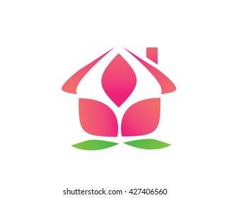 Modern Real Estate Logo - Pink Eco Housing 