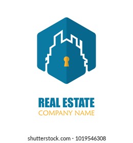 Modern Real Estate Logo Template Vector Illustration. Creative Abstract Home Logo for Apartment, House, Property Development, Construction, Business Card