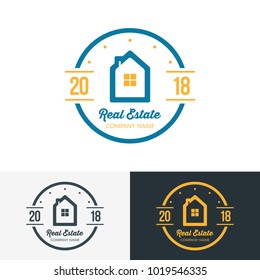 Modern Real Estate Logo Template Vector Illustration. Creative Abstract Home Logo for Apartment, House, Property Development, Construction, Business Card
