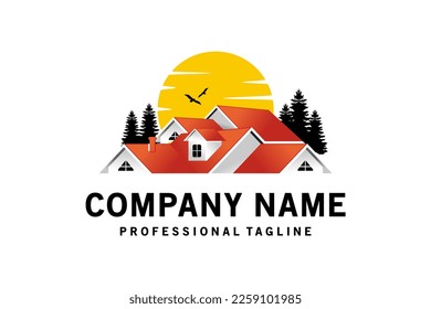 Diseño moderno de la plantilla del logotipo inmobiliario, símbolo del logotipo del vector de la casa