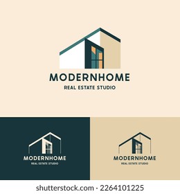 Modern Real Estate Logo. Trendy Minimalist Style. Flat Design. Vector illustration