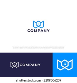modern real estate logo in modern vector icon illustration