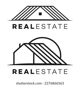 Modern real estate logo. Vector illustration.