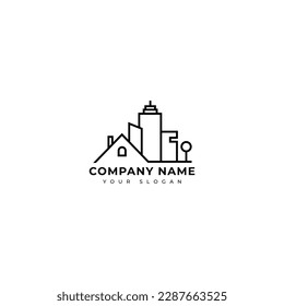 Modelo de diseño de vectores del logotipo inmobiliario moderno, logotipo de construcción