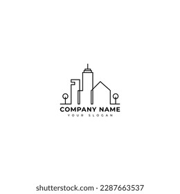 Modelo de diseño de vectores del logotipo inmobiliario moderno, logotipo de construcción