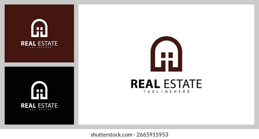 Diseño moderno del Vector del logotipo de la propiedad y de la construcción Branding
