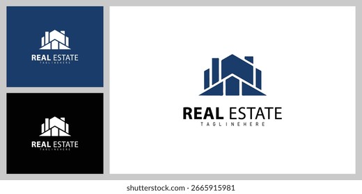 Diseño moderno del Vector del logotipo de la propiedad y de la construcción Branding
