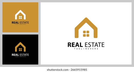Modern Real Estate Logo Vector Design for Property and Construction Branding
