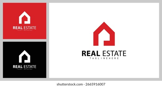 Diseño moderno del Vector del logotipo de la propiedad y de la construcción Branding
