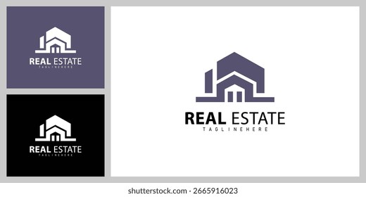 Modern Real Estate Logo Vector Design for Property and Construction Branding
