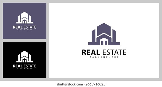 Modern Real Estate Logo Vector Design for Property and Construction Branding
