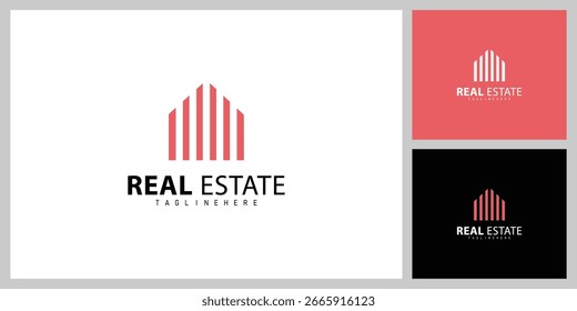 Modern Real Estate Logo Vector Design for Property and Construction Branding
