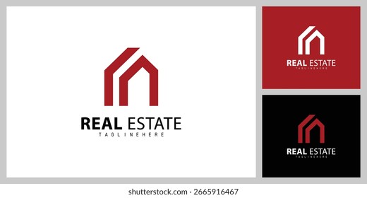 Diseño moderno del Vector del logotipo de la propiedad y de la construcción Branding
