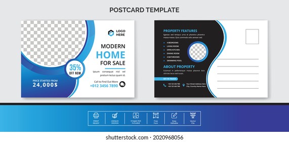 Modern Real Estate Postcard Template	
