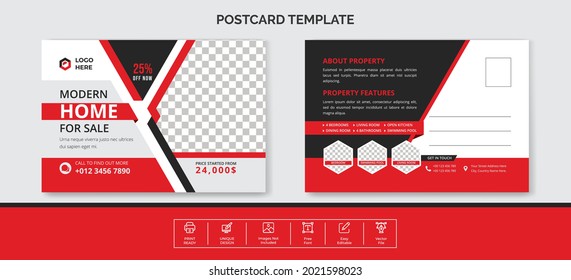 Modern Real Estate Postcard Template
