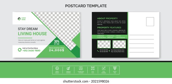 Modern Real Estate Postcard Template
