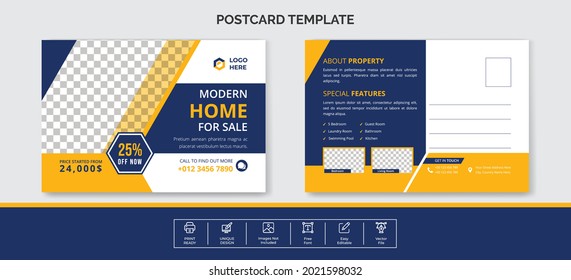 Modern Real Estate Postcard Template
