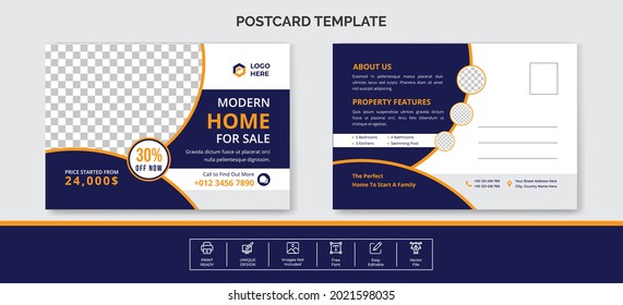 Modern Real Estate Postcard Template
