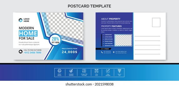 Modern Real Estate Postcard Template
