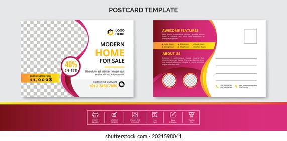 Modern Real Estate Postcard Template
