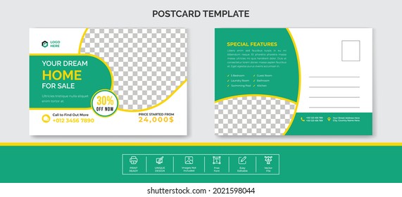 Modern Real Estate Postcard Template
