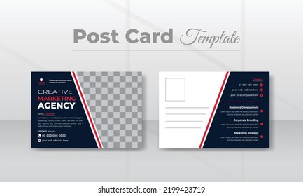 Modern Real Estate Professional Business Marketing Postcard Template Design. Corporate Agency Post Card, Event Card Design, Direct Mail EDDM Template, Invitation Design Print Ready.