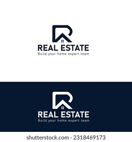 Modern Real Estate R icon logo design template