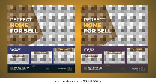 Modern Real Estate Social Media Post Design Template 