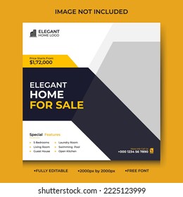 Modern Real Estate Social Media Post Template, Editable Post Template Social Media Banners 
