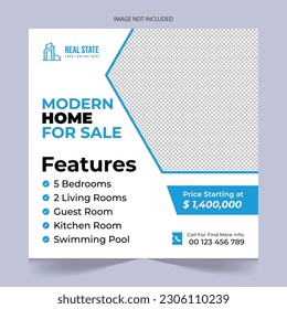  Modern Real estate social media posts design for sale, luxury real estate post template design, real state home social media post banner template, real estate social media cover banner, elegant home