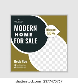 Modern real estate social media post template