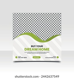 Modern Real Estate Social Media Post Template Minimalist Design,Suitable for social media post and web internet ads.