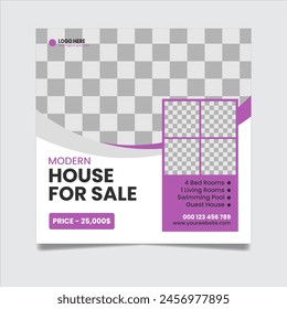 Modern Real Estate Social Media Post Design Template Free Vector