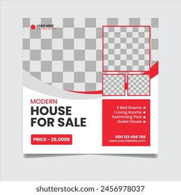 Modern Real Estate Social Media Post Design Template Free Vector