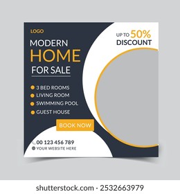 Modern Real estate social media posts design for sale, luxury real estate post template design, real state home social media post,

