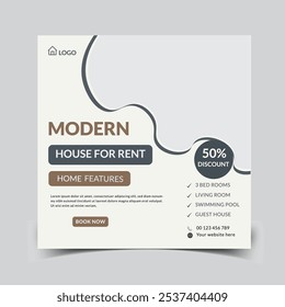 Modern Real estate social media posts design for sale, luxury real estate post template design, real state home social media post
