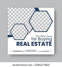 modern real estate square web banner template.
