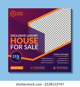 Modern Real Estate Template for Social Media | Stunning Facebook and Instagram Posts | Luxury Home Promotion and Digital Property Banner Design for Your Business