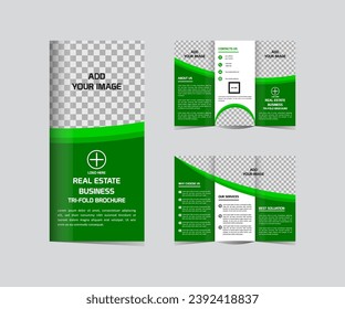 Modern real estate Tri fold brochure design template editable and resizable