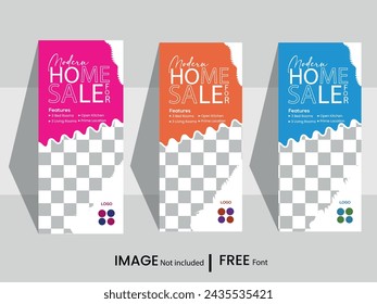 Modern Real Estate Vertical Rollup Banner Template Vector Design for Printing, Standee banner design. Standee rollup banner, x banner template.