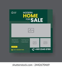 Modern Real state Home rent social media post Sale or carousel design template