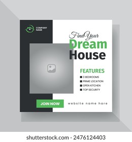 Modern Real state Home rent social media post Sale or carousel design template