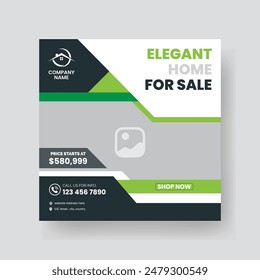 Modern Real state Home rent social media post Sale or carousel design template