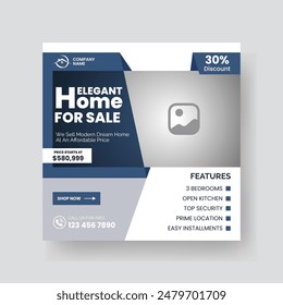 Modern Real state Home rent social media post Sale or carousel design template