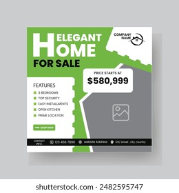 Modern Real state Home rent social media post Sale or carousel design template