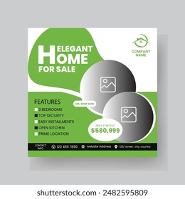 Modern Real state Home rent social media post Sale or carousel design template