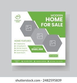 Modern Real state Home rent social media post Sale or carousel design template