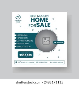Bienes Raíces Modernos Alquiler de casa social media post Venta o diseño de carrusel Plantilla