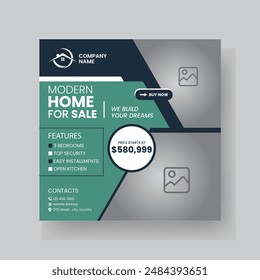 Modern Real state Home rent social media post Sale or carousel design template